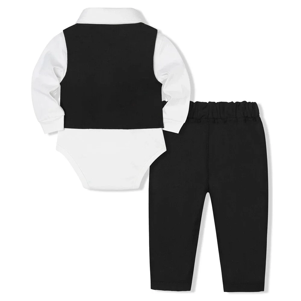 Juivesia Baby Black Boy Clothes Suits Gentleman Wedding Outfit Formal 18-24 M